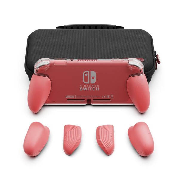 Skull & Co. GripCase Lite Bundle for Switch Lite (with MaxCarry Case Lite) - Coral