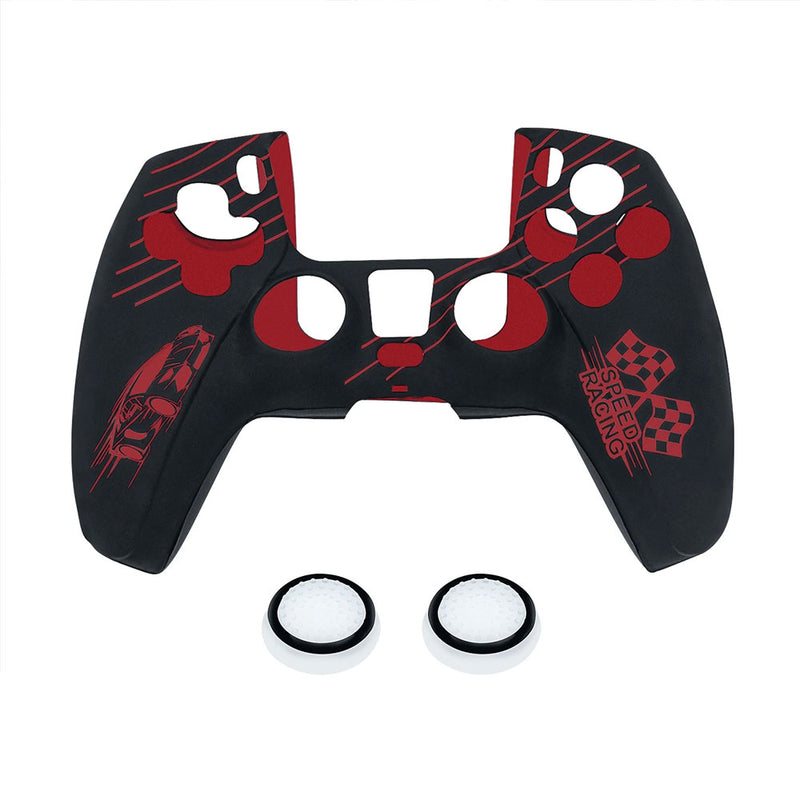 Protective Silicone Cover With Thumb Caps For PS5 (Racing Car Red)