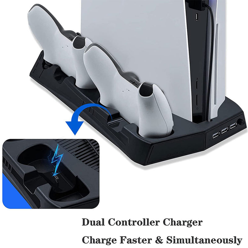 Vertical Cooling Stand with Game Storage Slot for PS5 DE/UHD (KJH-P5-010-2）