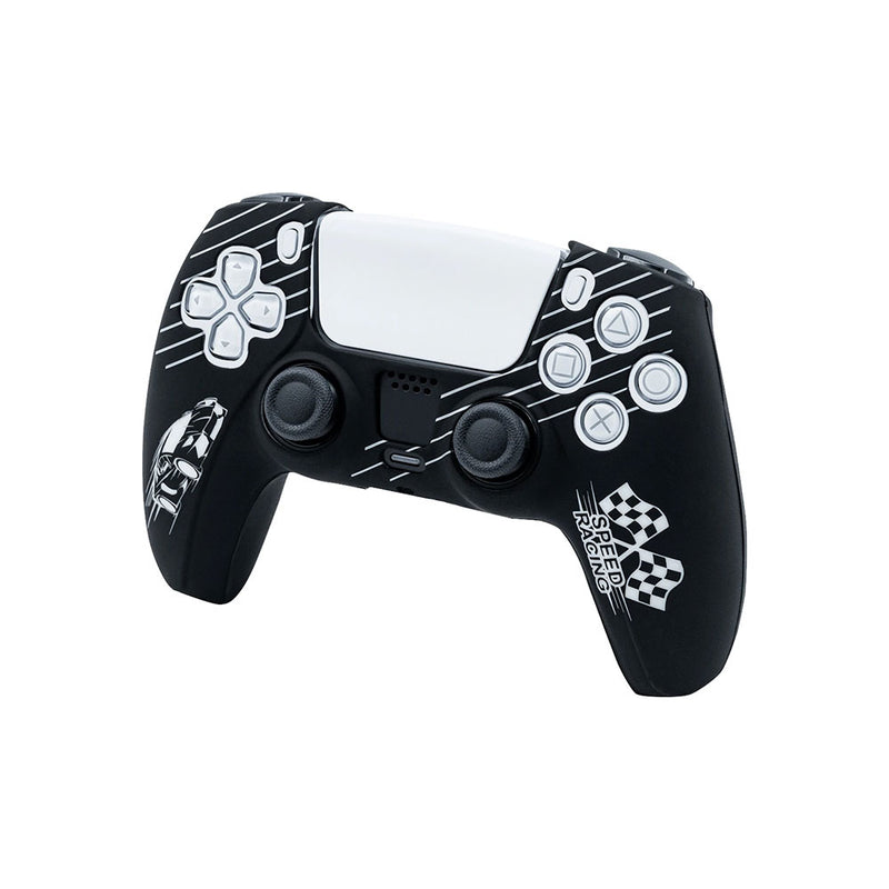 Protective Silicone Cover With Thumb Caps For PS5 (Racing Car White)