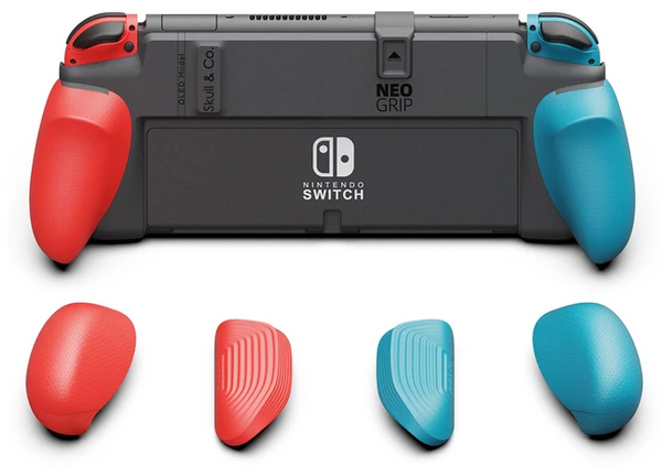Skull & Co. NeoGrip: An Ergonomic Grip for Switch OLED and Regular Model - Neon Red & Blue