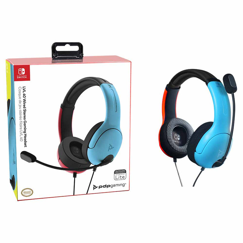 Nintendo Switch PDP LVL40 Wired Stereo Gaming Headset (Blue/Red)