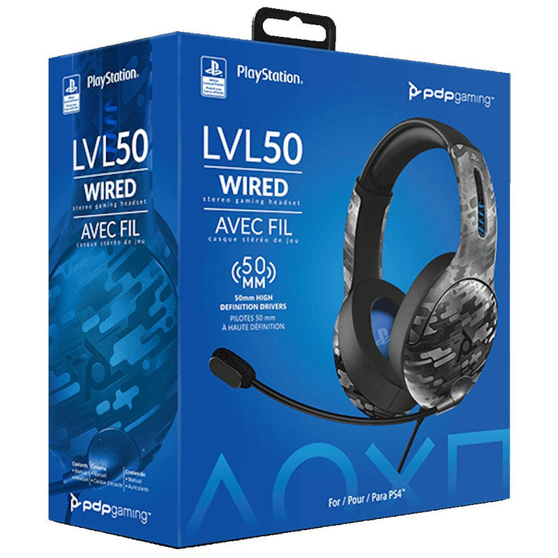 PDP LVL50 Wired Stereo Gaming Headset for PS4/PS5 (Black Camo)