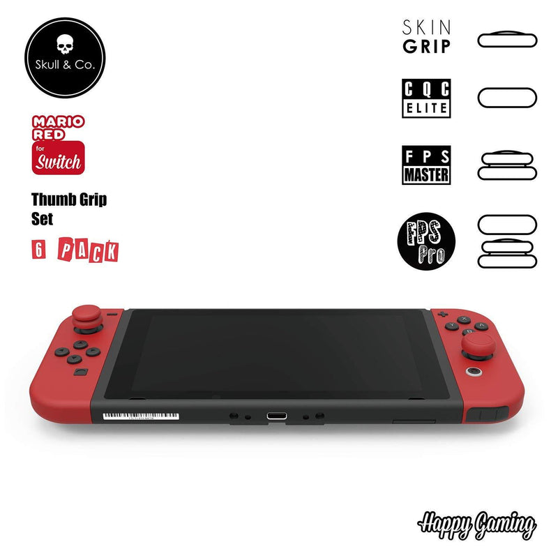 Skull & Co. Thumb Grip Set for Nintendo Switch Joy-Con Controller (Mario Red) Controller Accessories Skull & Co. 