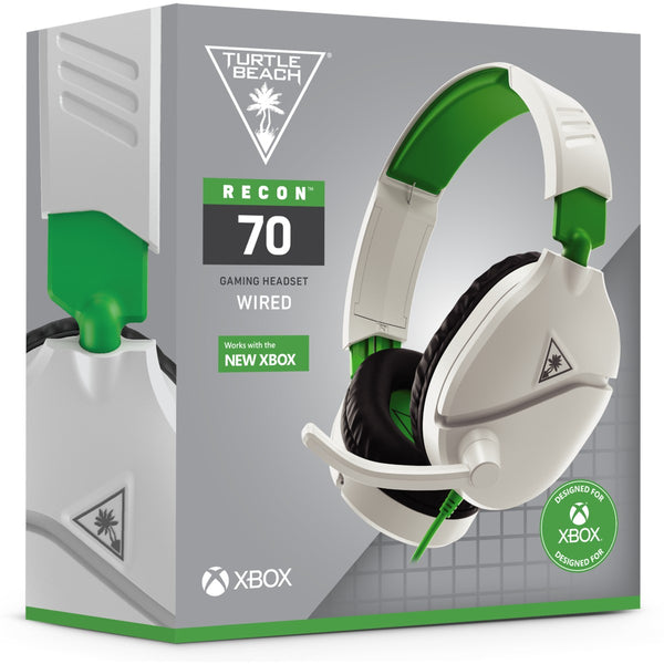 Turtle Beach Ear Force Recon 70 Wired Gaming Headset (White/Green) (Xbox Series X/Xbox One/PS5/PS4/Switch/PC)