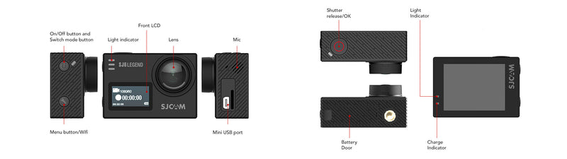 SJCAM SJ6 Legend Dual Screen Action Camera Real 1080P 60FPS 4K 24FPS Waterproof Video Sports Cam WiFi Gyro Stabilization